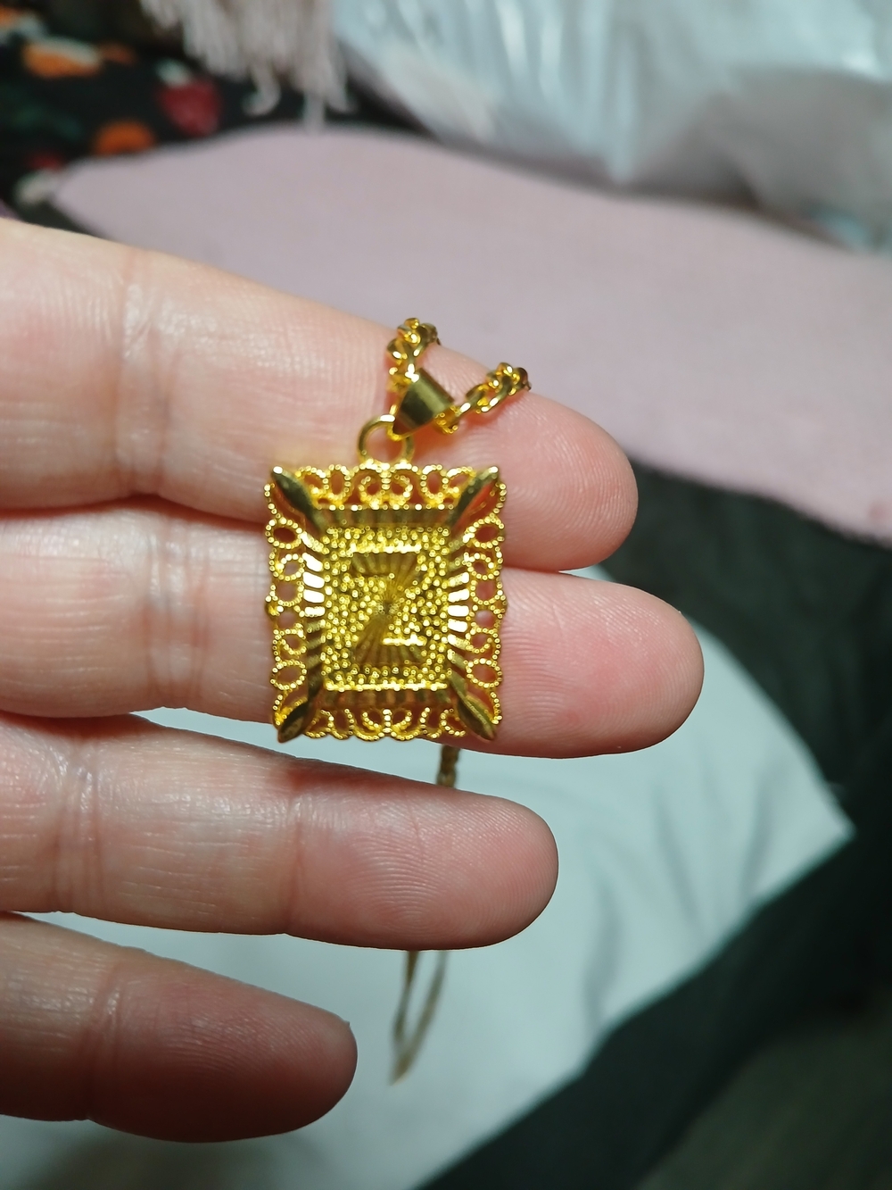 Gold Letter Z Pendant Necklace - Women Jewelry